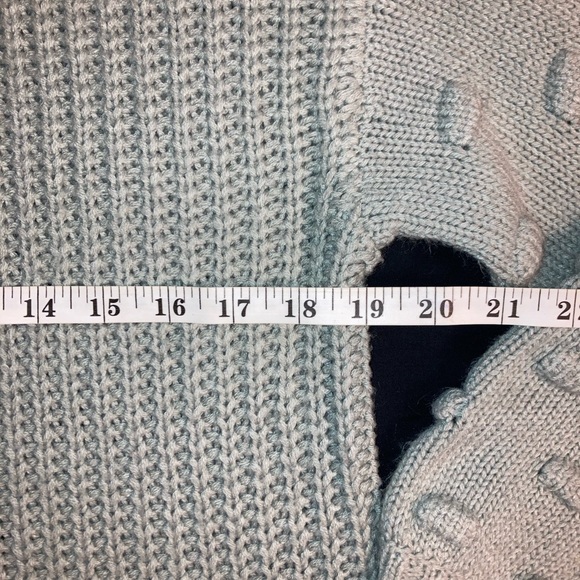 A30 Moon & Madison Knitted Sweater Light Green Balloon Sleeve Crochet Sz XS - Picture 9 of 9